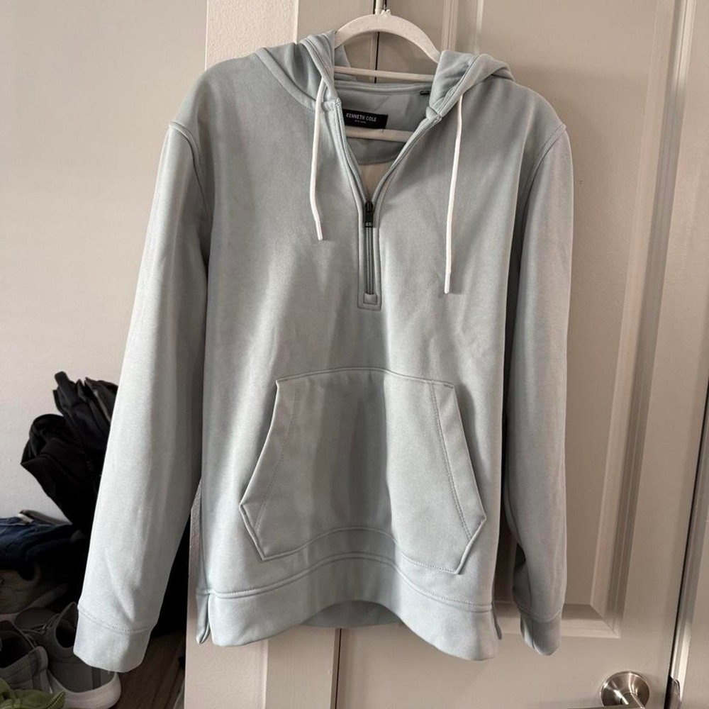 Kenneth Cole New York light blue quarter zip hoodie